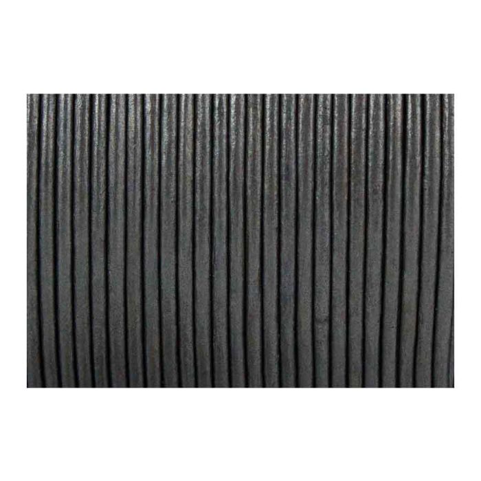 Cordón De Cuero Metálico Plateado Envejecido – Grosor 2.0 Mm, 5 Metros De Longitud, Ideal Para Manualidades Y Bisutería