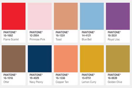 Lista de los 10 colores top según Pantone