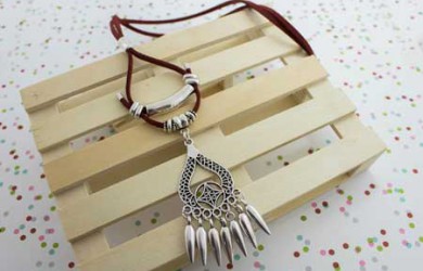 Collar étnico media luna paso a paso