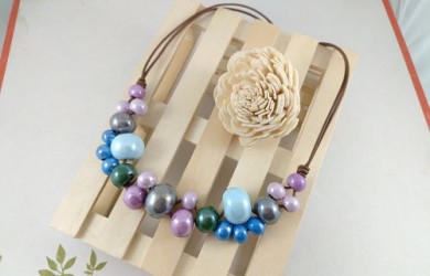 Vídeo Tutorial. Collar Bolas de Cerámica Tonos Pastel