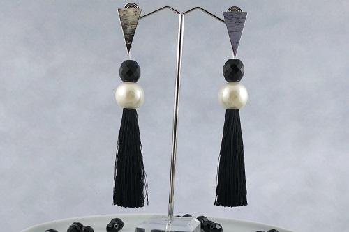Pendientes Largos con pendientes triángulo con anilla